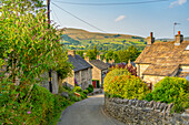 View of Castleton village in the Hope Valley, Peak District National Park, Derbyshire, England, United Kingdom, Europe