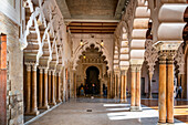 Aljaferia fortified medieval Islamic palace interior details, Zaragoza, Aragon, Spain, Europe