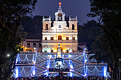 Festival Prayer Service at The Church of Our Lady of the Immaculate Conception, UNESCO World Heritage Site, Panjim City (Panaji), Goa, India, Asia