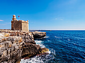 Castell de Sant Nicolau, coastal defense castle tower, Ciutadella, Menorca (Minorca), Balearic Islands, Spain, Mediterranean, Europe