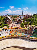 Parc Güell, berühmter Park, entworfen von Antoni Gaudi, UNESCO-Weltkulturerbe, Barcelona, Katalonien, Spanien, Europa