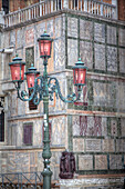 Venetian Lamppost, Venice, Italy Wintertime snows