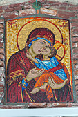 Mosaic of Madonna and Child, Old Town, Budva, Montenegro