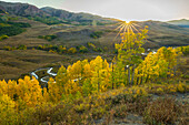 USA, Colorado, Gunnison National Forest. East River autumn landscape