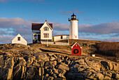 USA, Maine, York Beach. Nubble Light lighthouse