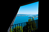Landscape View From Cable Car Station on Mountain Side and Lake Lucerne in a Sunny Day in Burgenstock, Nidwalden in Switzerland.