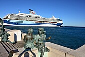 Cruise ship at the Riva sea promenade, Trieste, Friuli, North Italy