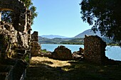 Excavations at Butrint on the coast at Ksamil, southern Albania