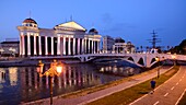 on the Vardar River with Archaeological Museum in the city center, capital Skopje, North Macedonia