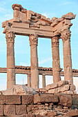 Turkey, Izmir Province, Bergama, Pergamon. Ancient cultural center. UNESCO Heritage Site. Temple of Trajan on the acropolis.