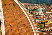Detail of The Duomo dome from Giotto's Bell Tower (Campanile di Giotto), Florence, Tuscany, Italy