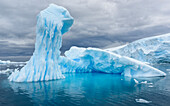 Antarctica, Antarctic Peninsula, Curtis Cove icebergs.