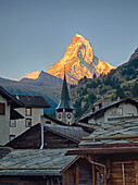 Switzerland, Zermatt, The Matterhorn, view from Zermatt