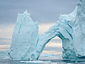 Ilulissat-Eisfjord in der Diskobucht. Der Eisfjord ist als UNESCO-Weltkulturerbe, Grönland aufgeführt.