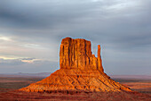 Arizona, Monument Valley, West Mitten and storm clouds