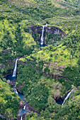 Waterfalls in Waimea Canyon State Park, Kauai, Hawaii, USA.