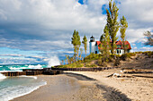 Point Betsie Lighthouse am Lake Michigan, Benzie County, Frankfort, Michigan