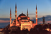 Turkey, Istanbul. Sultan Ahmet Mosque, Sutan Ahmet Camii, Blue Mosque. Built 1609-1615 AD. Rooftop view.