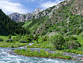 Landschaft im Nationalpark Besch Tasch in der Talas-Alatoo-Gebirgskette, Tien Shan oder Himmelsgebirge, Kirgisistan