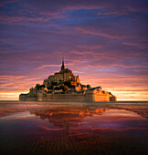 Mont Saint-Michel an der Küste der Normandie, Frankreich