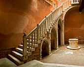 Italy, Venice. Courtyard and stairwell of Casa Goldoni.