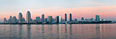 USA, California, San Diego. Panorama of the San Diego skyline as seen from the Coronado peninsula.