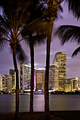 Twilight over Miami Skyline, Miami, Florida, USA