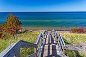 Michigan, Keweenaw Peninsula, Great Sand Bay, Weg zum Strand und Lake Superior