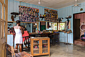Barber shop in the island capital of Santo António on the island of Príncipe in West Africa