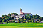 View of picturesque Andechs Monastery in glorious summer light, Bavaria, Germany