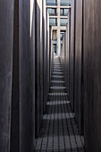 Dark corridor in the Memorial to the Murdered Jews of Europe, Berlin, Germany