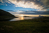 Norway, Lofoten Sunset over the fjord