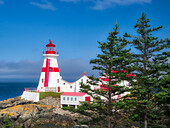 Kanada, Campobello-Insel. East Quoddy Head Lighthouse an der nördlichsten Spitze von Campobello Island, New Brunswick, Kanada, erbaut 1829.