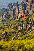 Greece, Meteora. Greek Orthodox monasteries in the mountains