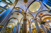Basilika Decke Kuppel Glasmalerei Kathedrale Puebla, Mexiko. Erbaut in 15 bis 1600.