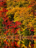 USA, New Hampshire, White Mountains, Herbstreflexion über Russell Pond