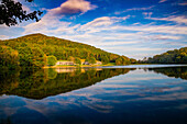 Lake reflections, Peaks Of Otter, Blue Ridge Parkway, Smoky Mountains, USA.