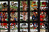 Stained glass window of the Frauenkirche, Munich, Upper Bavaria, Bavaria, Germany
