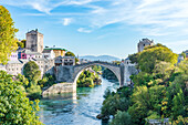 Old bridge over Neretva river in Mostar, Bosnia and Herzegovina