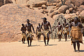 Namibia; Kunene Region; northern Namibia; Damaraland; Damara Living Museum, performance of traditional dances