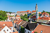 View of Castle and historic town of Cesky Krumlov, South Bohemia, Czech Republic