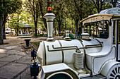 Petit train in the Parc des Sources, Vichy spa district, Auvergne-Rhône-Alpes, France