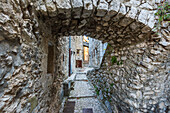 Alley in the hilltop village of Peillon in Provence, France