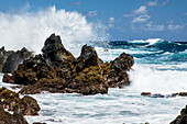 Maui, Hawaii. Waves crashing in on the Ke'anae Peninsula