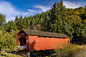 Chitwood Covered Bridge over the Yaquina River in Lincoln County, Oregon, USA