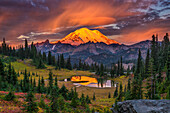 USA, Washington State, Mt. Rainier National Park at sunrise