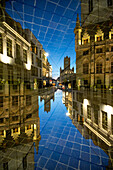 Double exposure of downtown Ghent, Belgium.