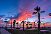 Sonnenuntergang an der Uferpromenade, Conil de la Frontera, Costa de la Luz, Andalusien, Spanien