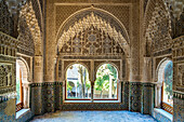 Mirador de Lindaraja, Welterbe Alhambra in Granada, Andalusien, Spanien  