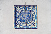 Ceramic tile sundial, Vejer de la Frontera, Andalucia, Spain